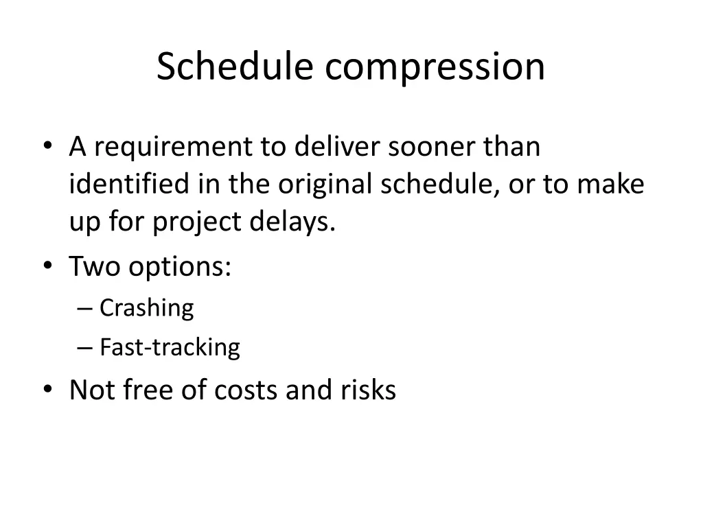 schedule compression