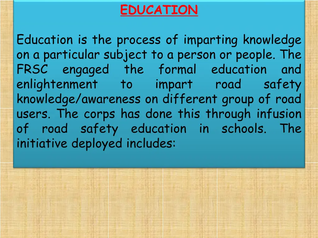 education