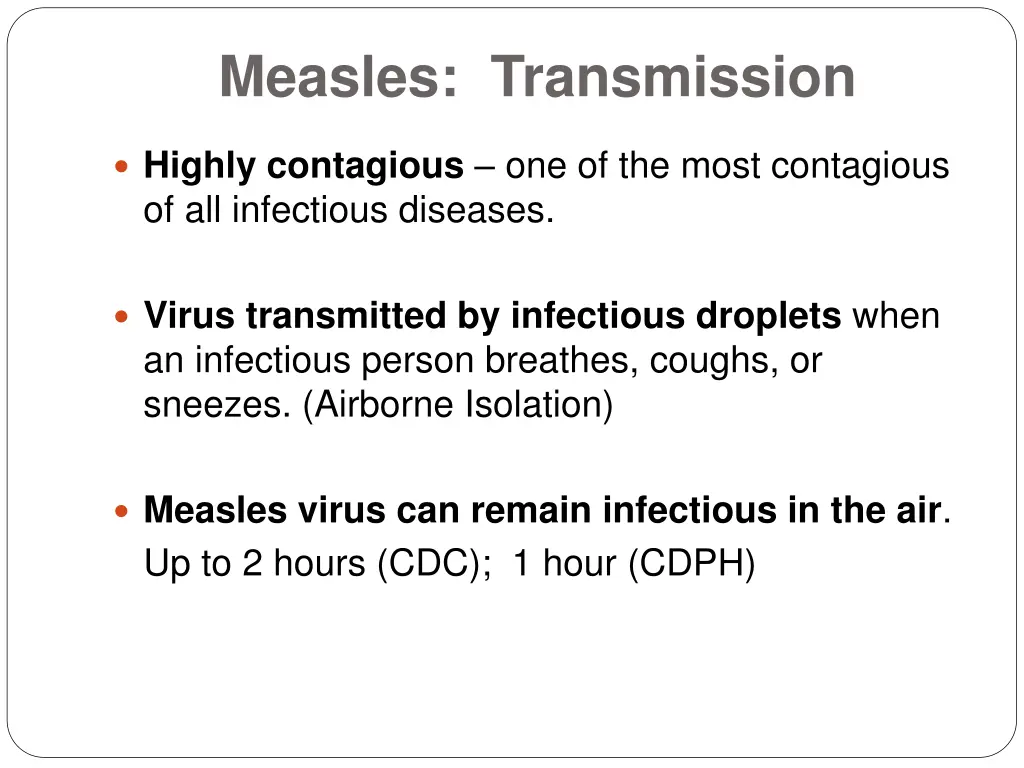 measles transmission