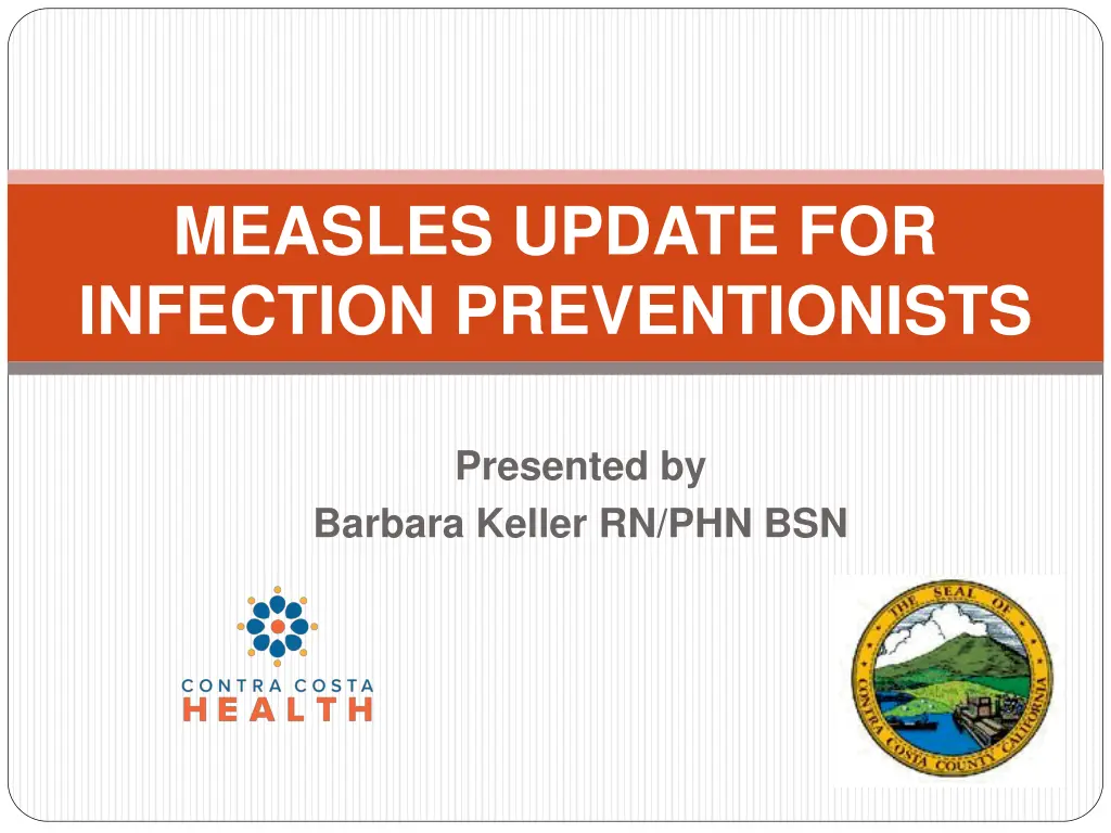 measles update for infection preventionists