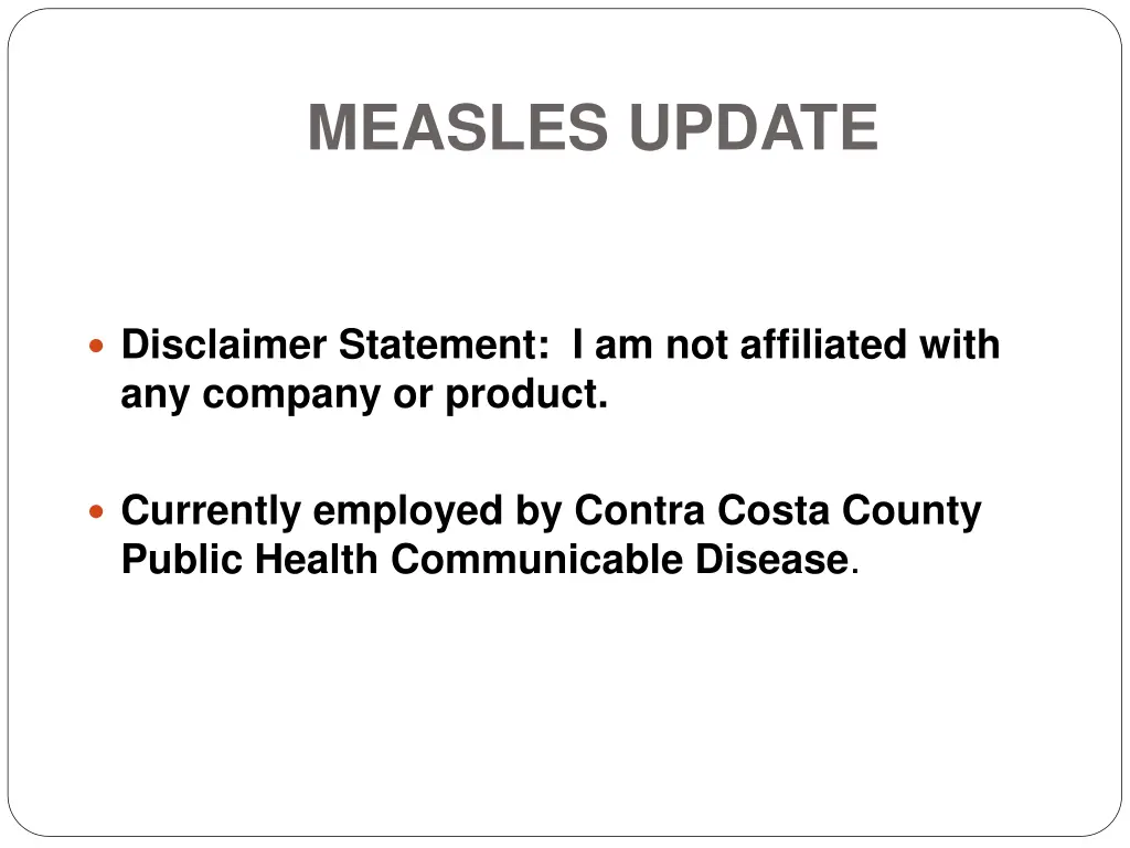 measles update