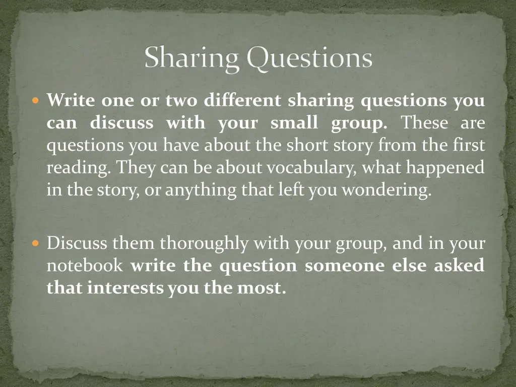 sharing questions