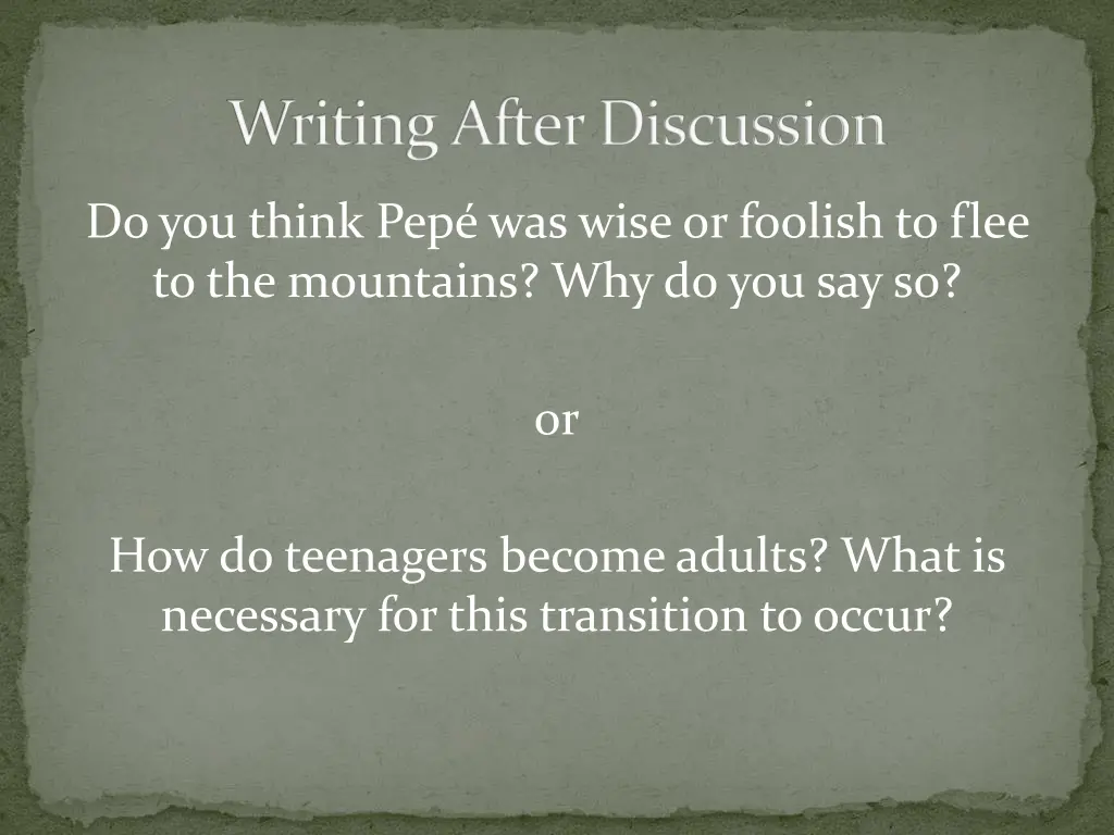 writing after discussion