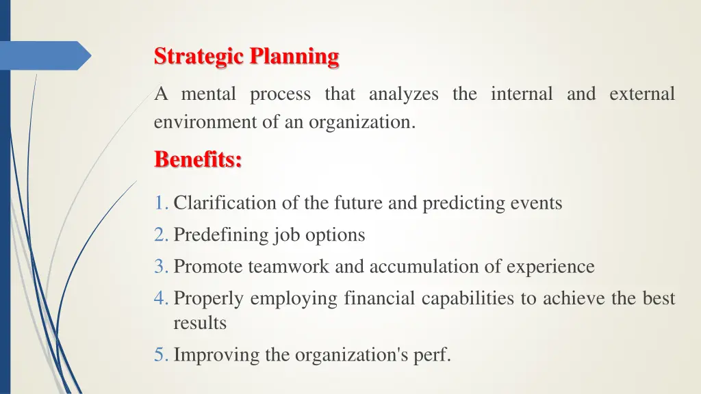 strategic planning