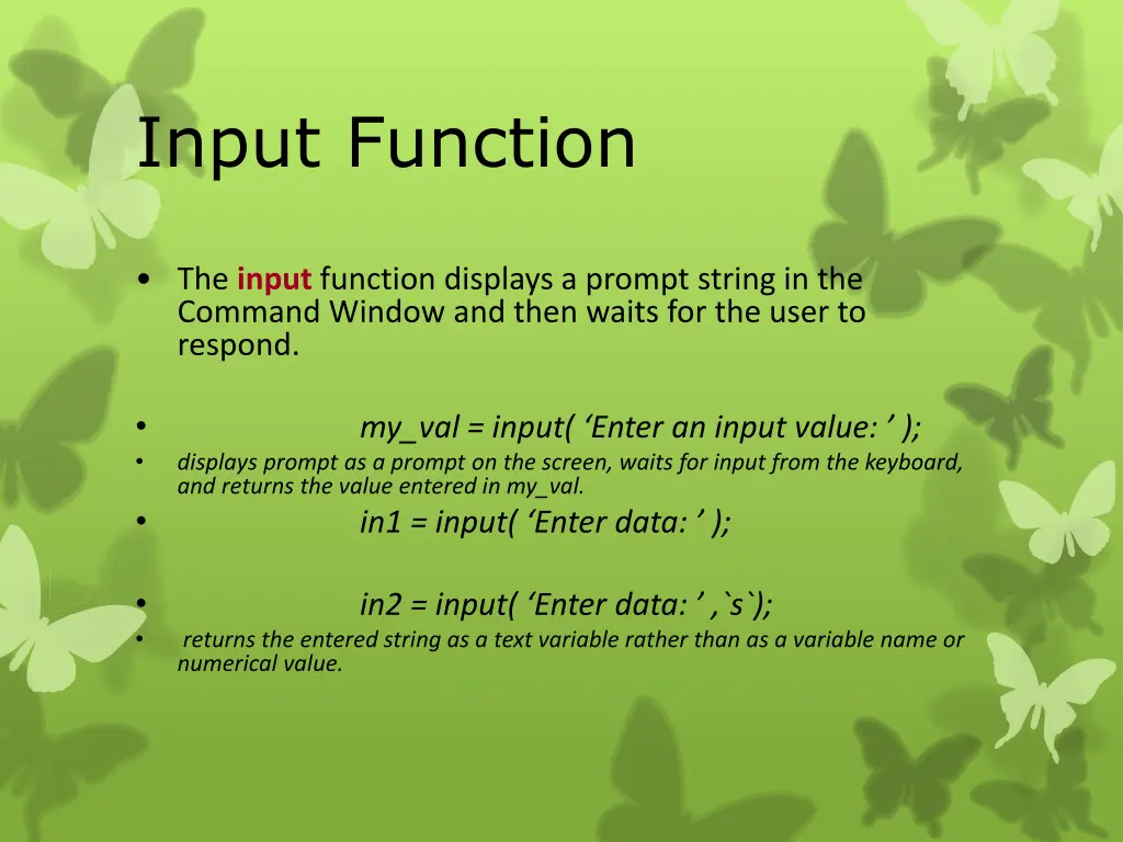input function