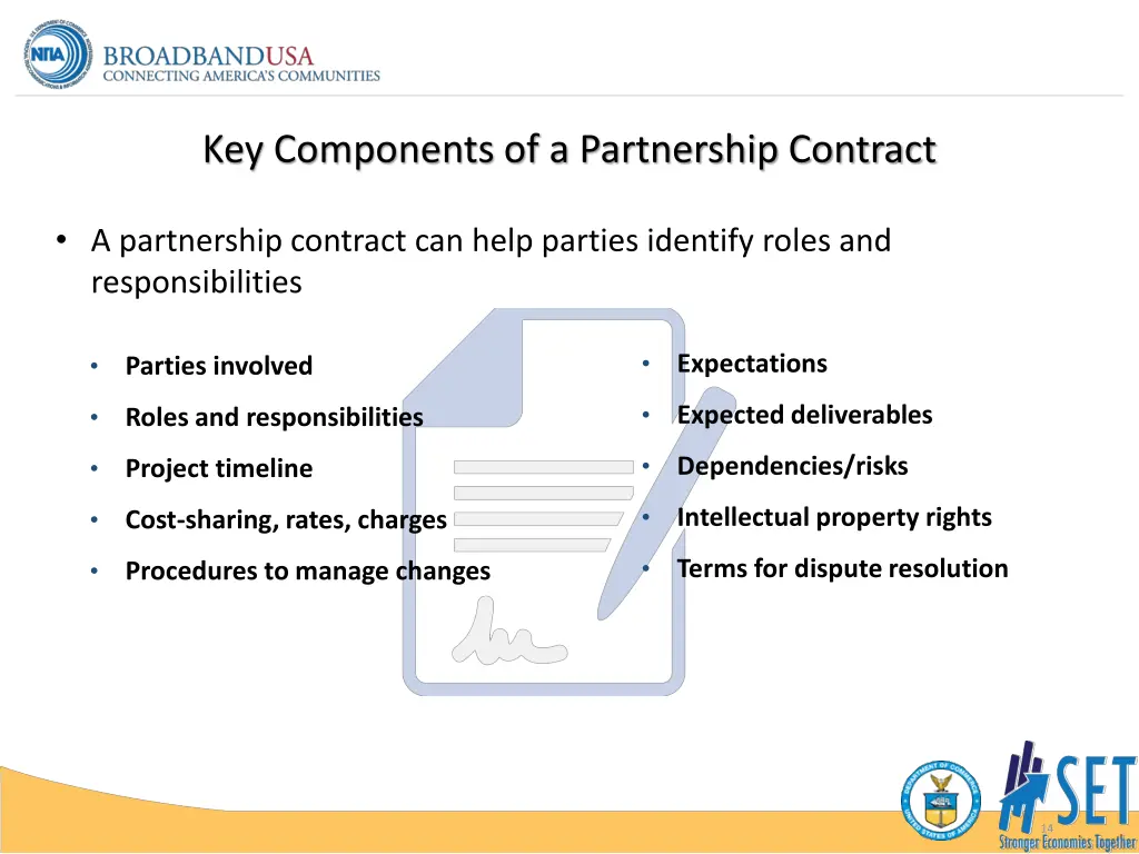 key components of a partnership contract