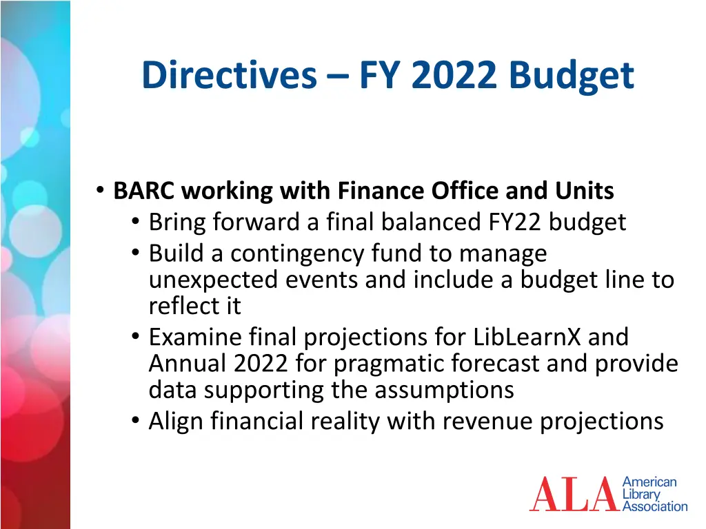 directives fy 2022 budget