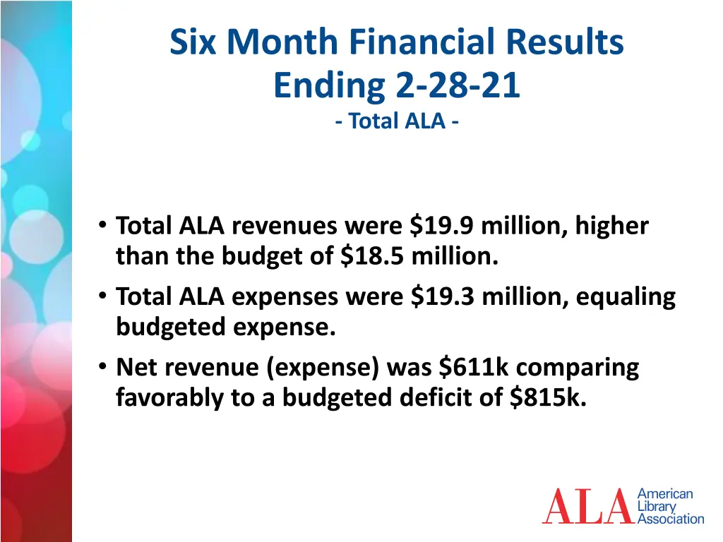 six month financial results ending 2 28 21 total 1