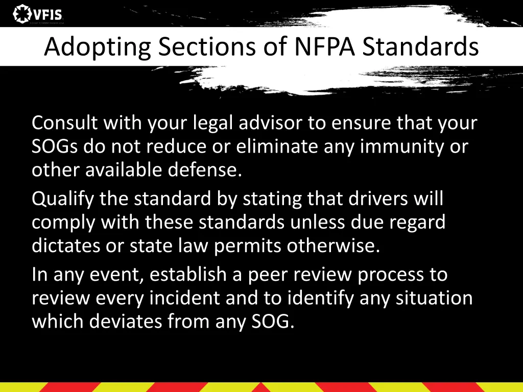 adopting sections of nfpa standards