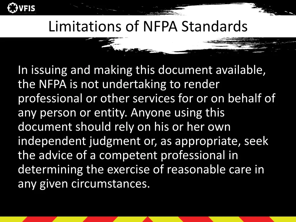 limitations of nfpa standards 1