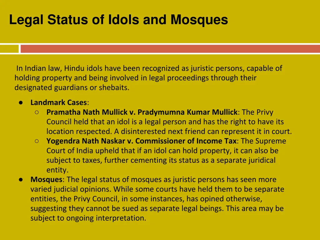 legal status of idols and mosques