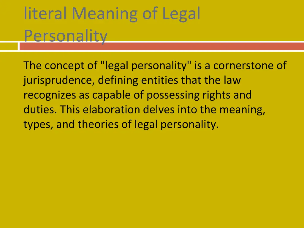 literal meaning of legal personality 1