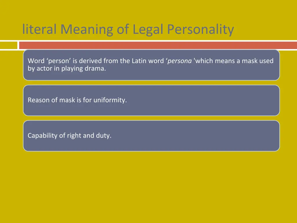 literal meaning of legal personality