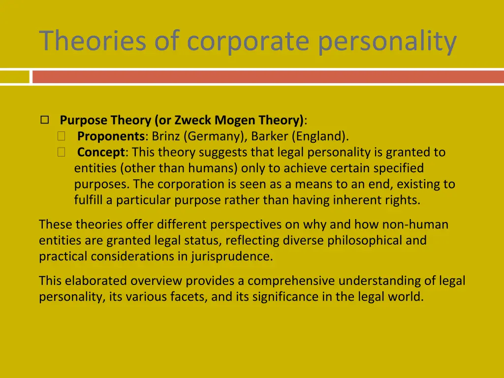theories of corporate personality 3