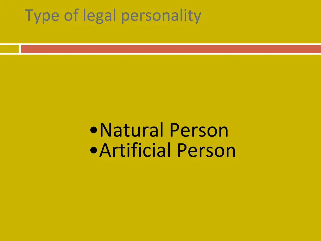 type of legal personality