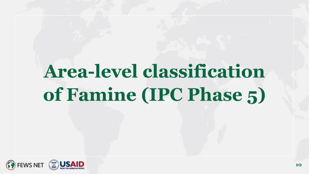 area level classification of famine ipc phase 5