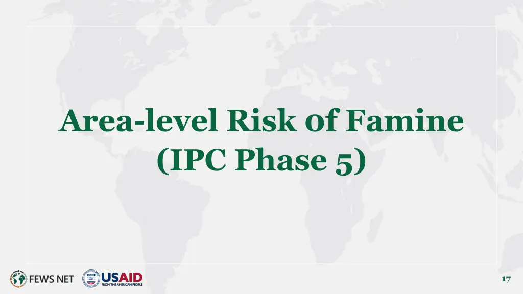 area level risk 0f famine ipc phase 5