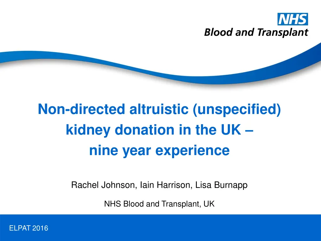 non directed altruistic unspecified kidney