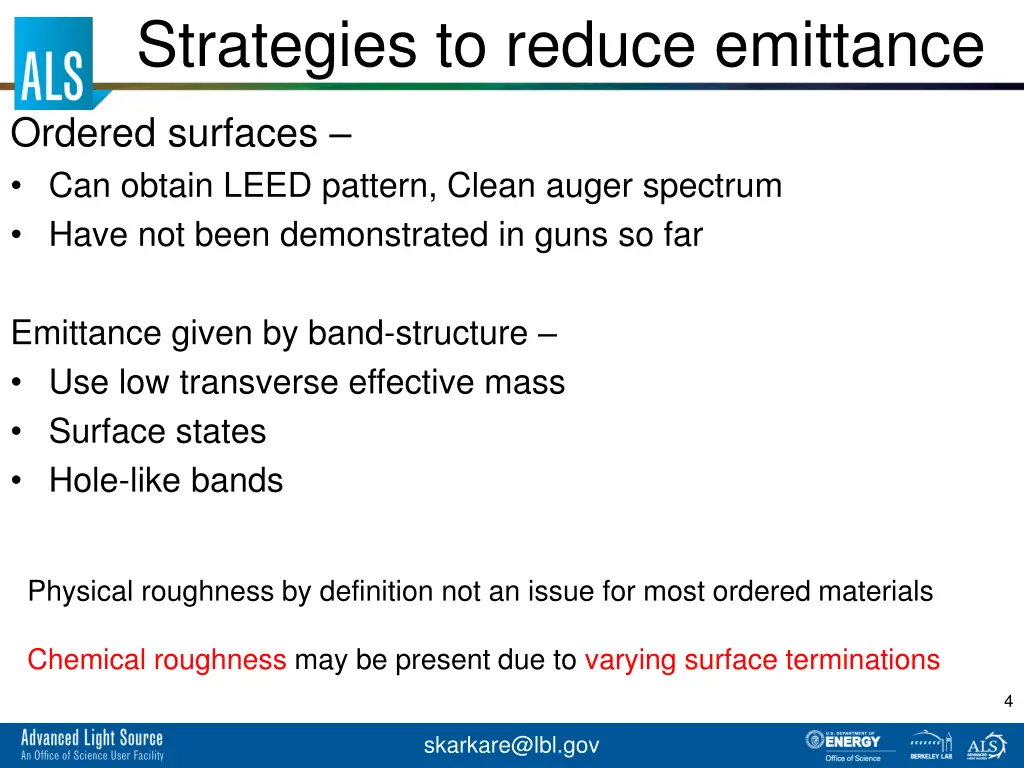 strategies to reduce emittance 1