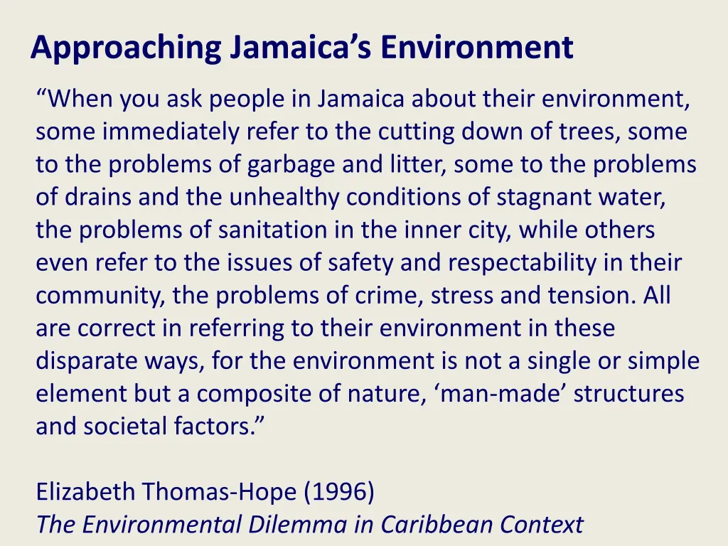 approaching jamaica s environment 2