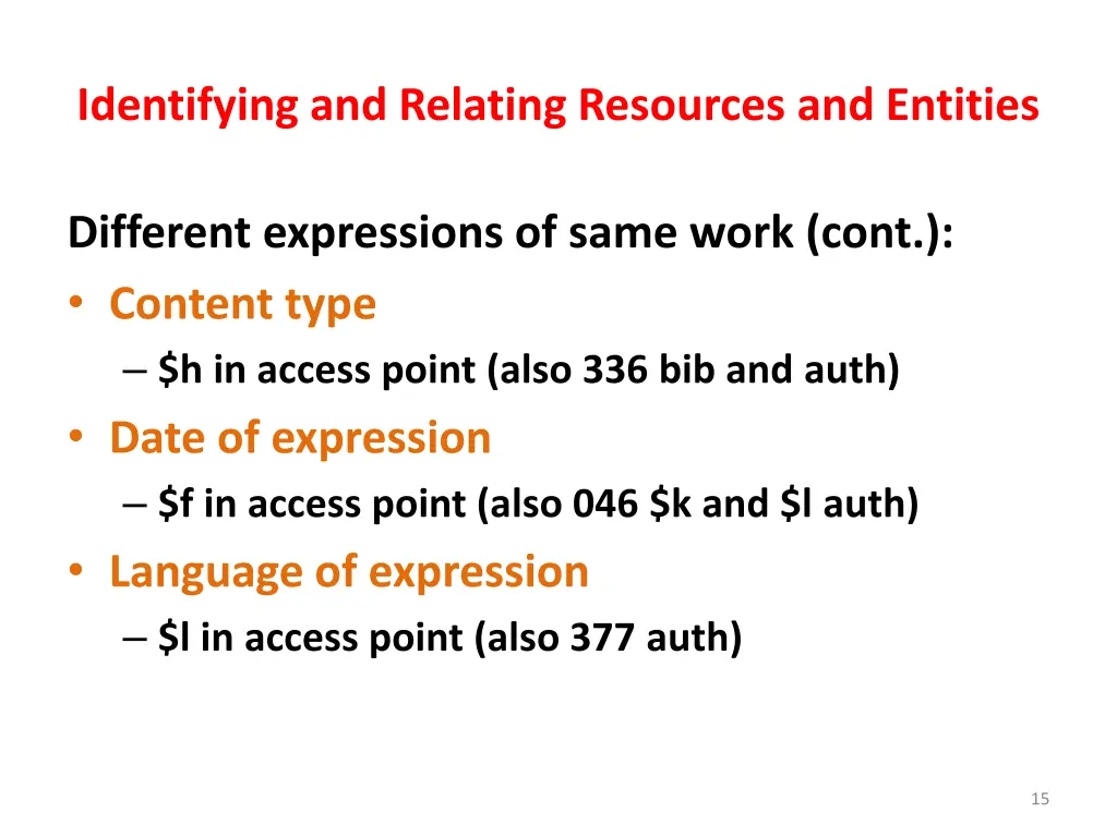 identifying and relating resources and entities 13