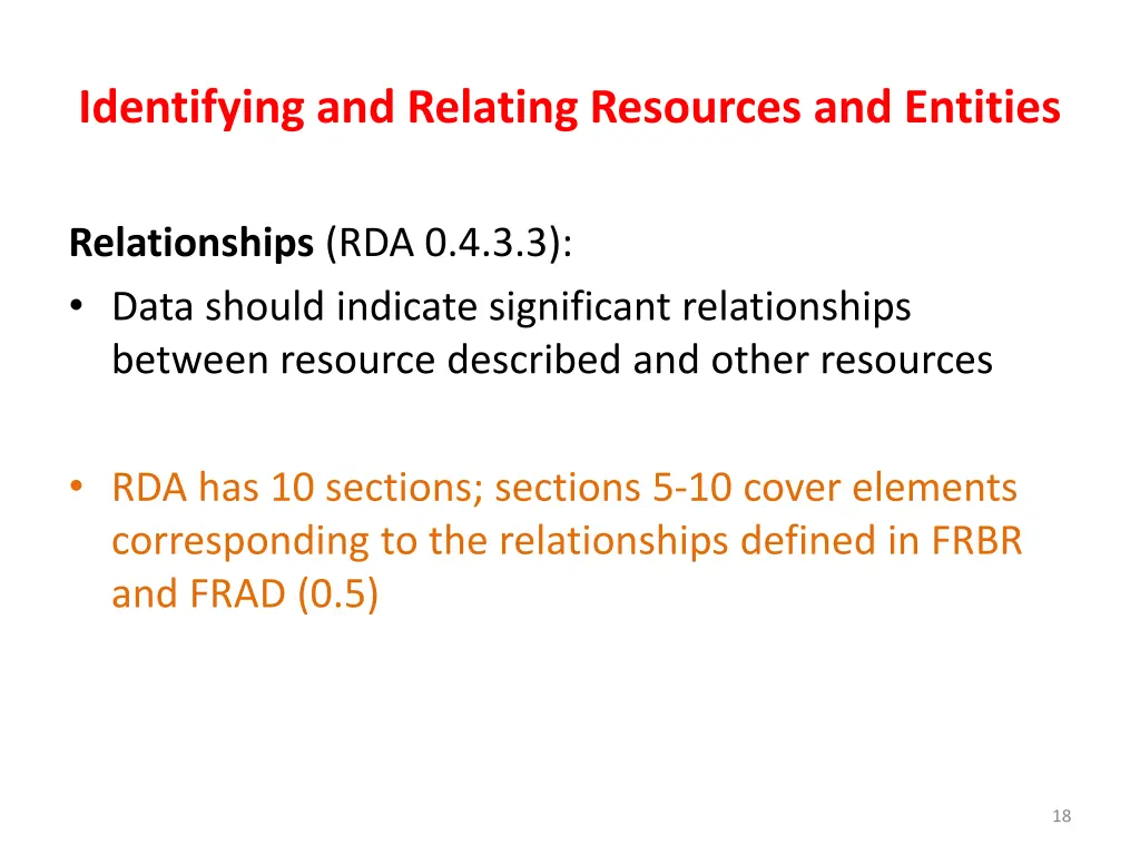 identifying and relating resources and entities 16