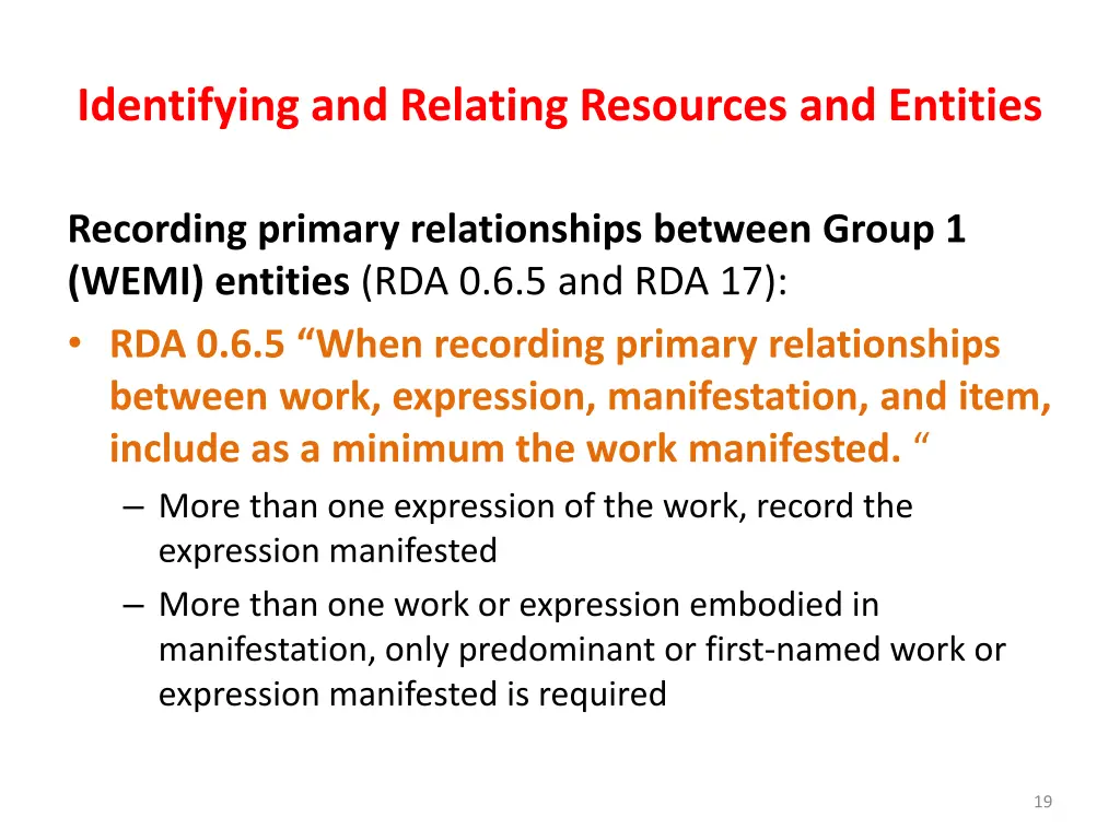 identifying and relating resources and entities 17