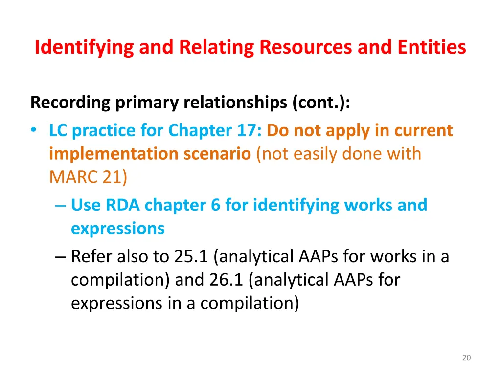 identifying and relating resources and entities 18