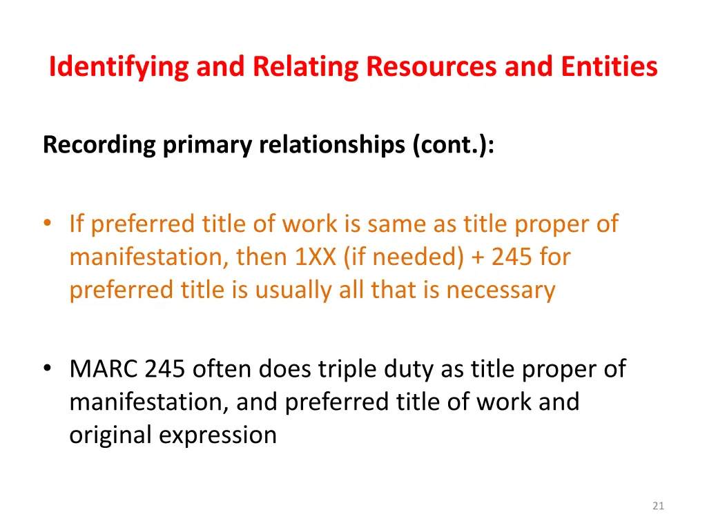identifying and relating resources and entities 19
