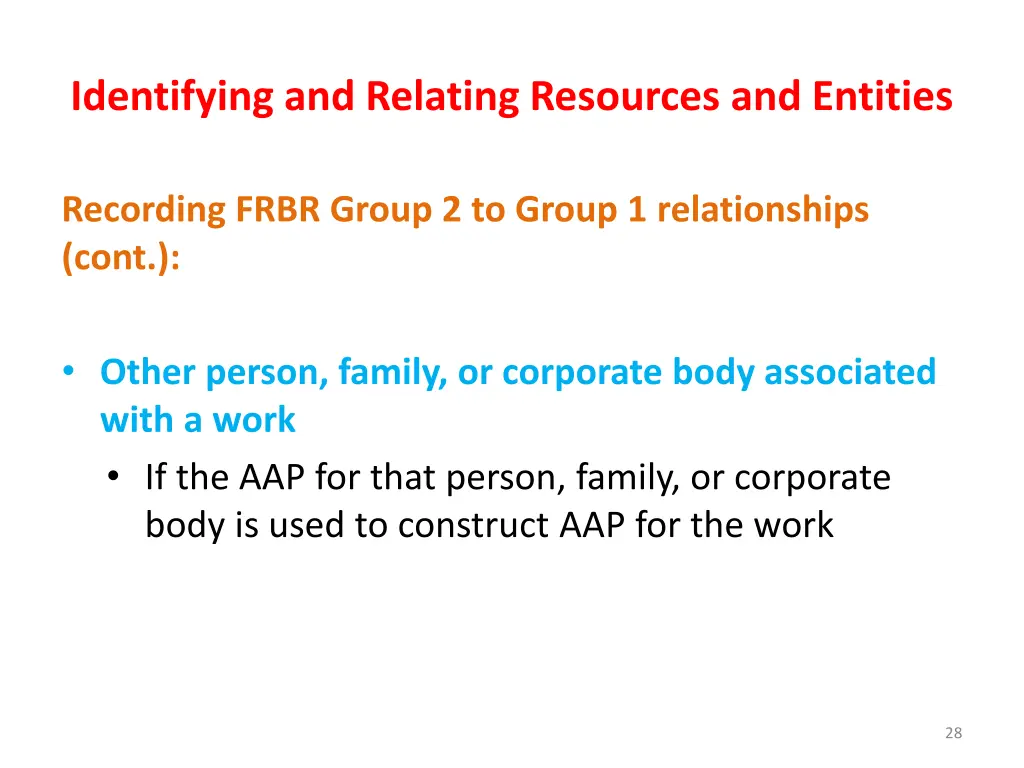 identifying and relating resources and entities 26