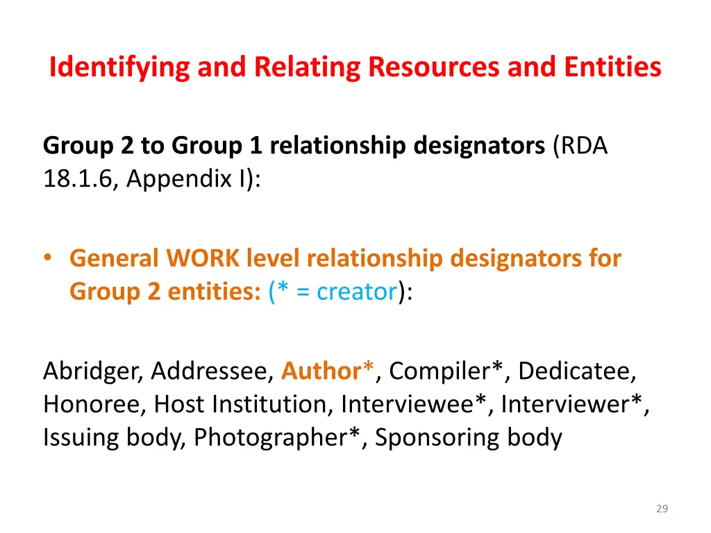 identifying and relating resources and entities 27
