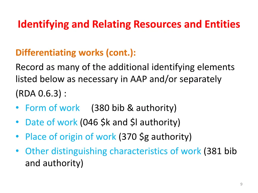 identifying and relating resources and entities 7