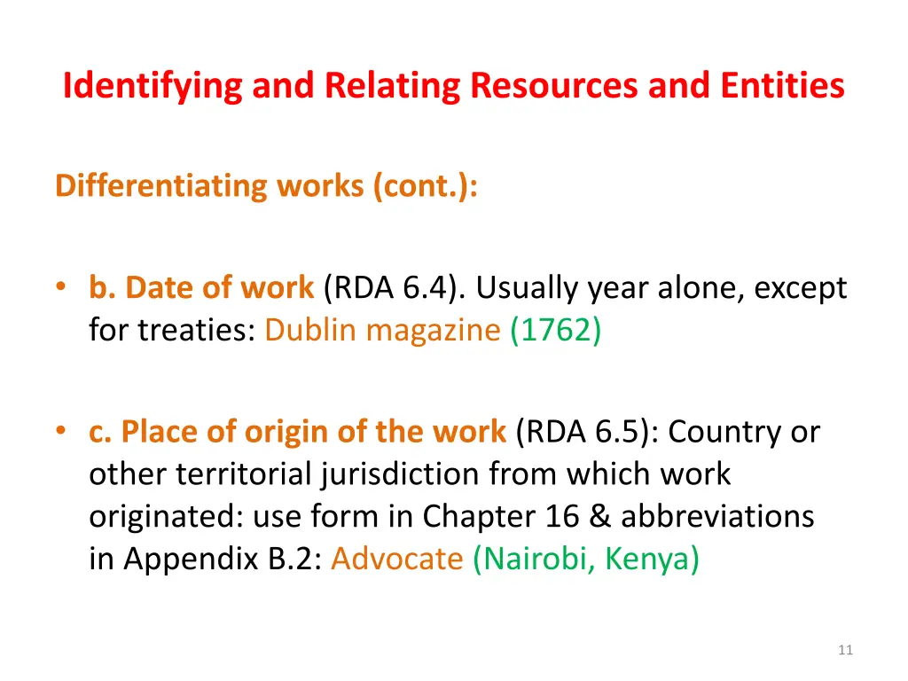 identifying and relating resources and entities 9