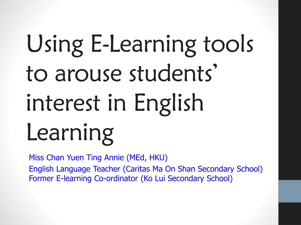 using e learning tools to arouse students