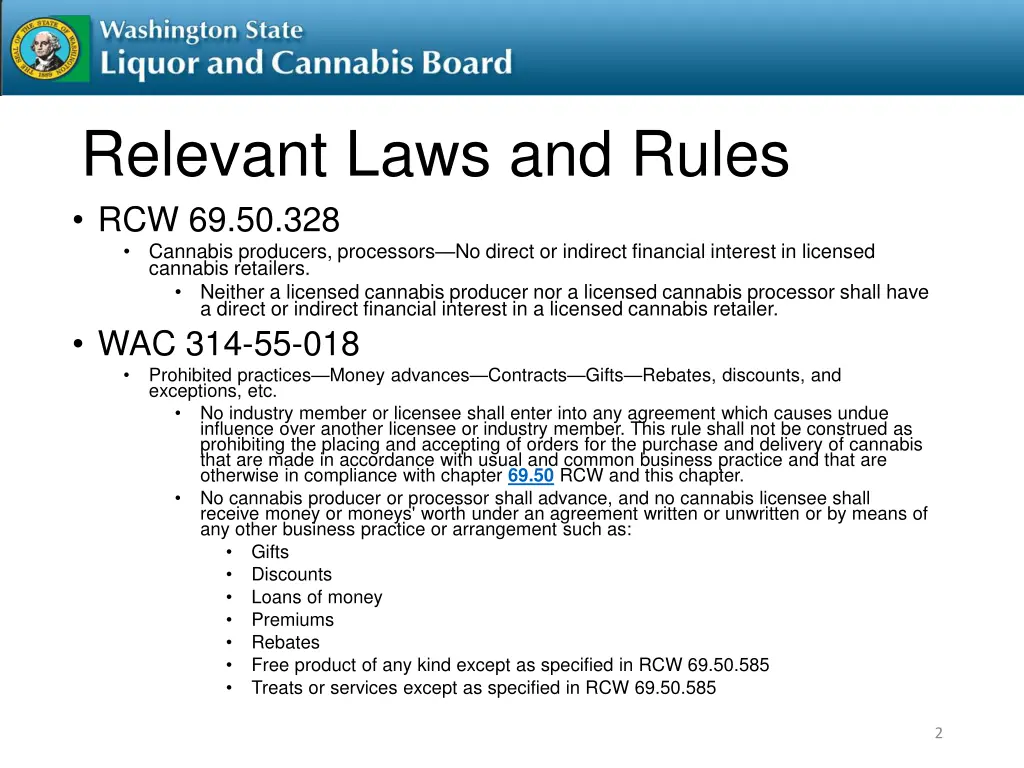 relevant laws and rules rcw 69 50 328 cannabis
