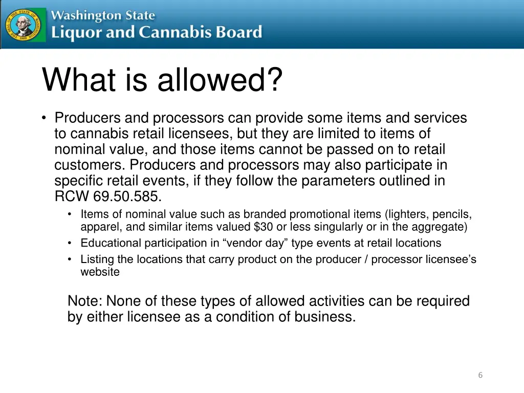 what is allowed