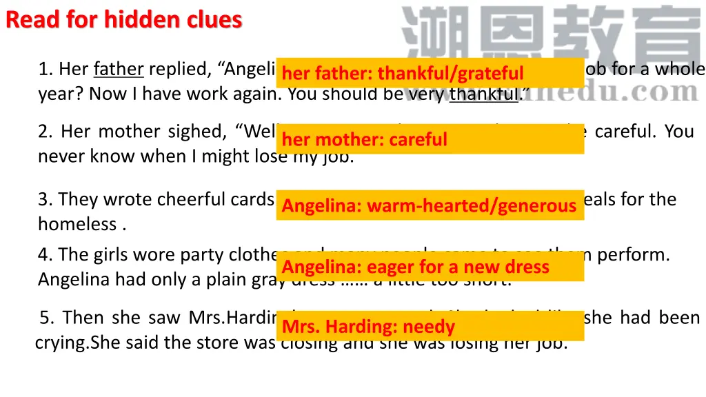read for hidden clues