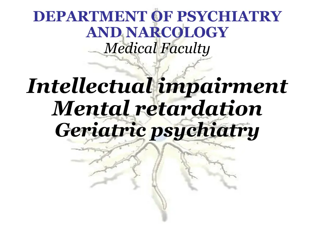 department of psychiatry and narcology medical