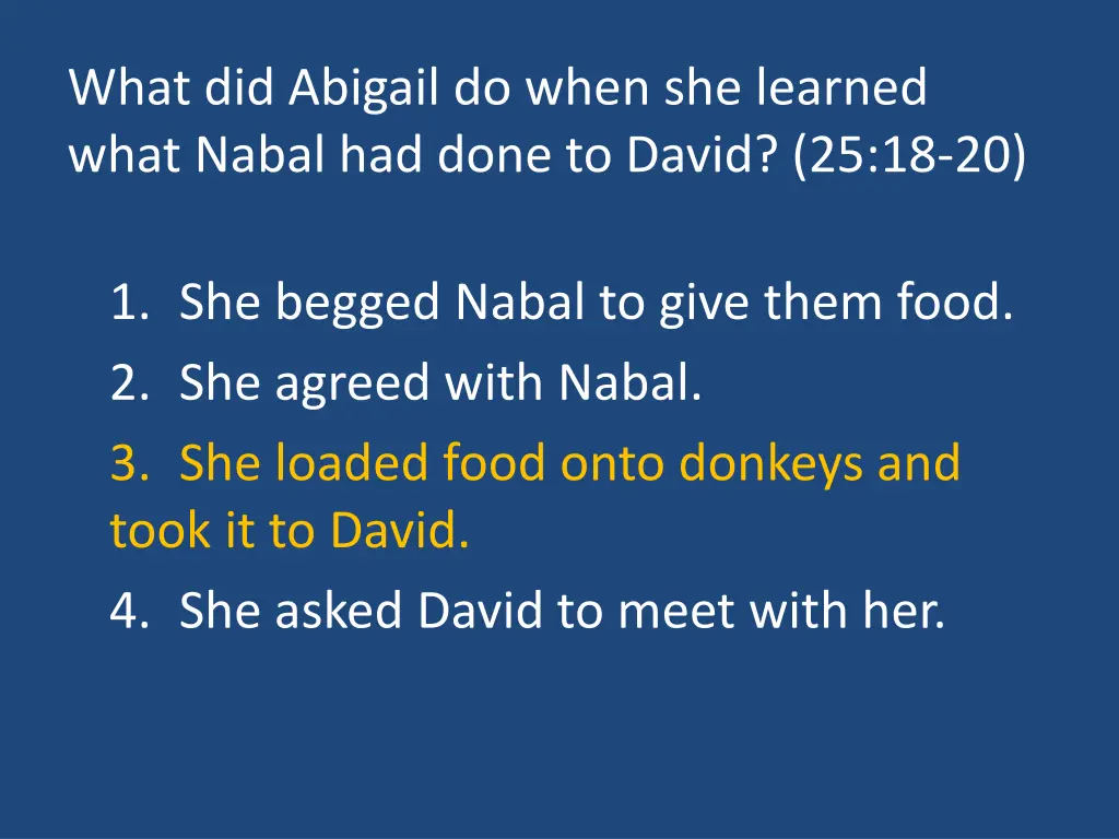 what did abigail do when she learned what nabal 1