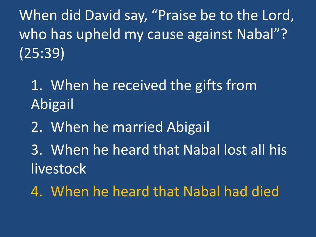 when did david say praise be to the lord 1