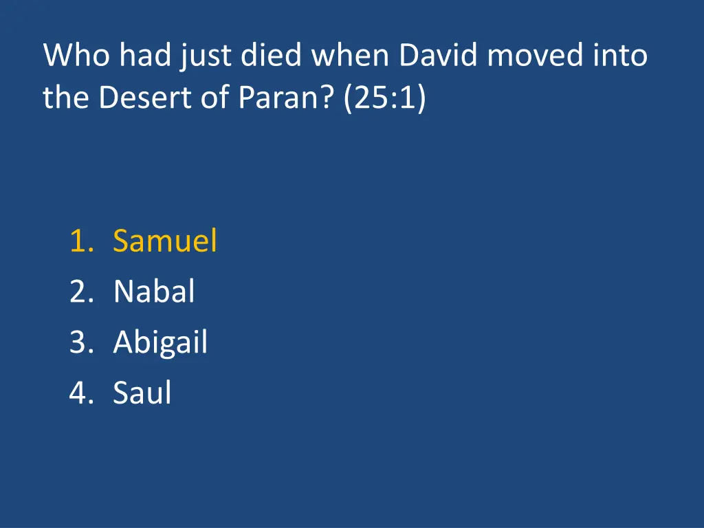 who had just died when david moved into 1