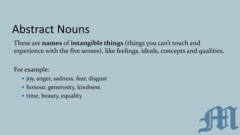 abstract nouns