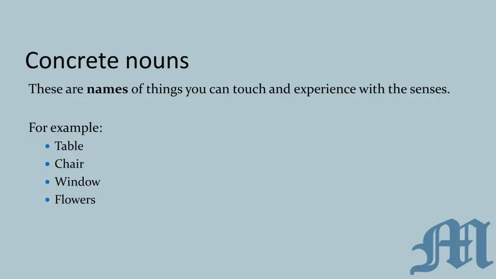 concrete nouns