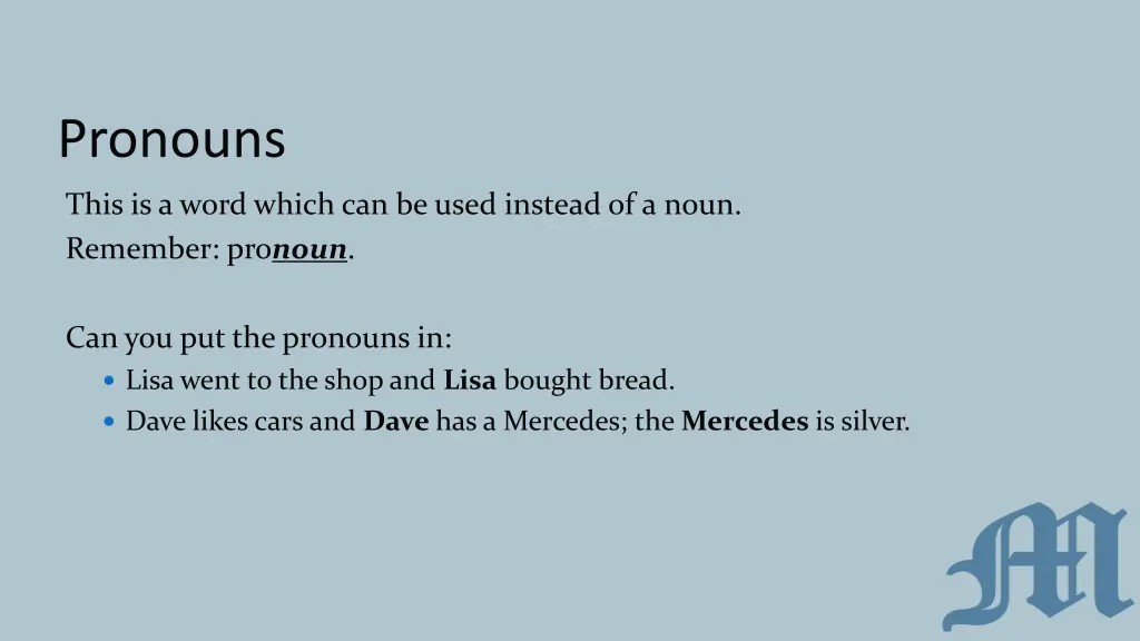 pronouns