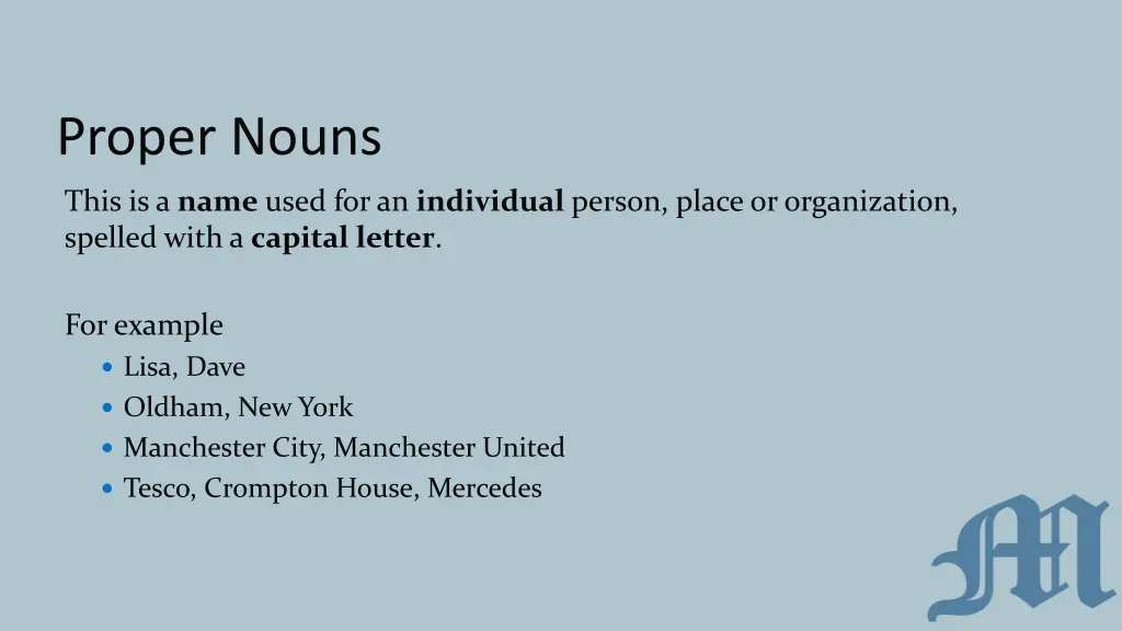 proper nouns