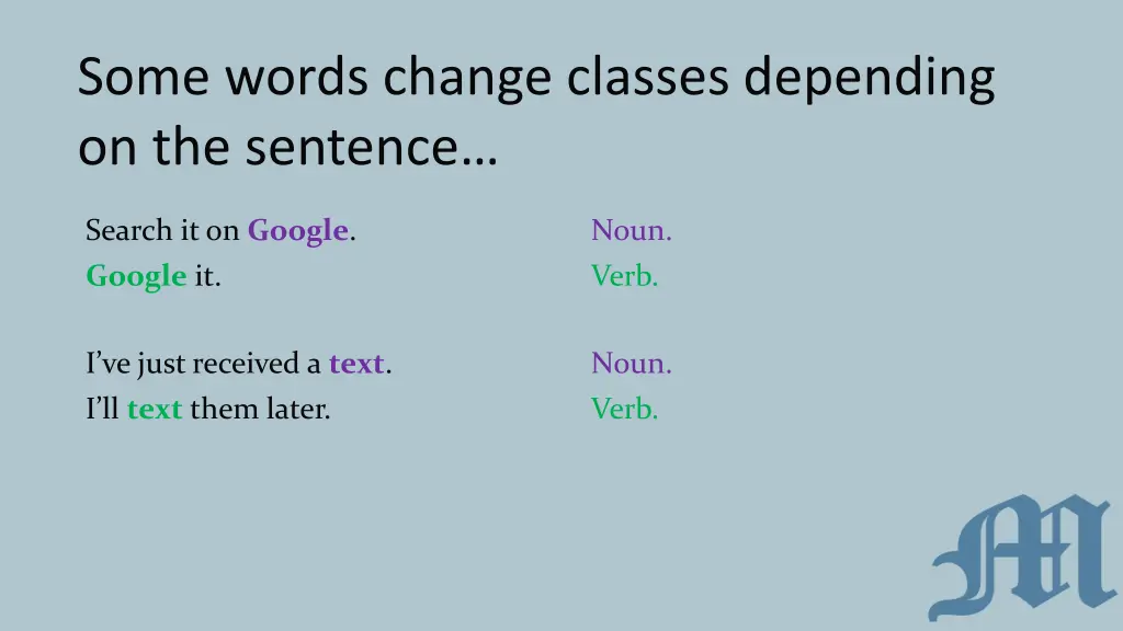 some words change classes depending 3