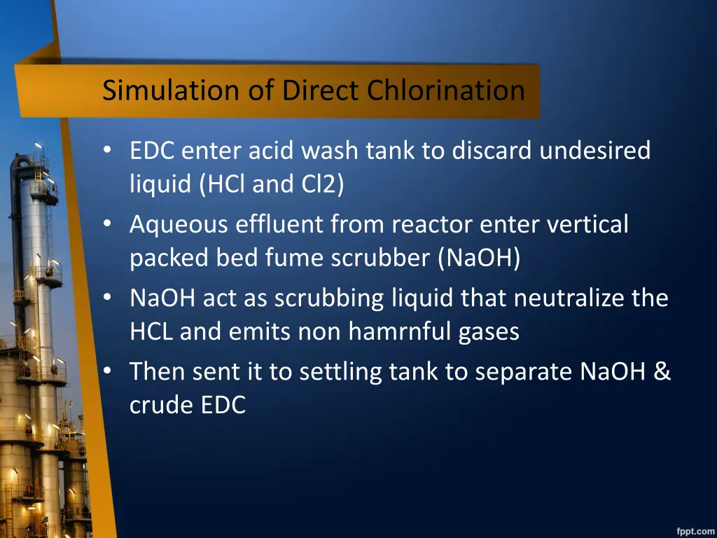 simulation of direct chlorination