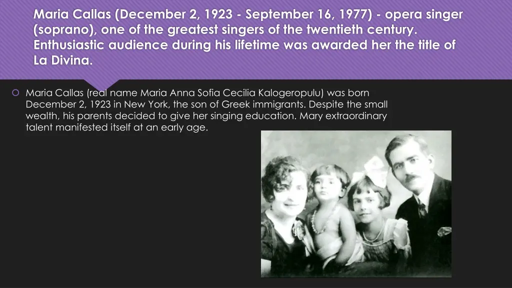 maria callas december 2 1923 september 16 1977
