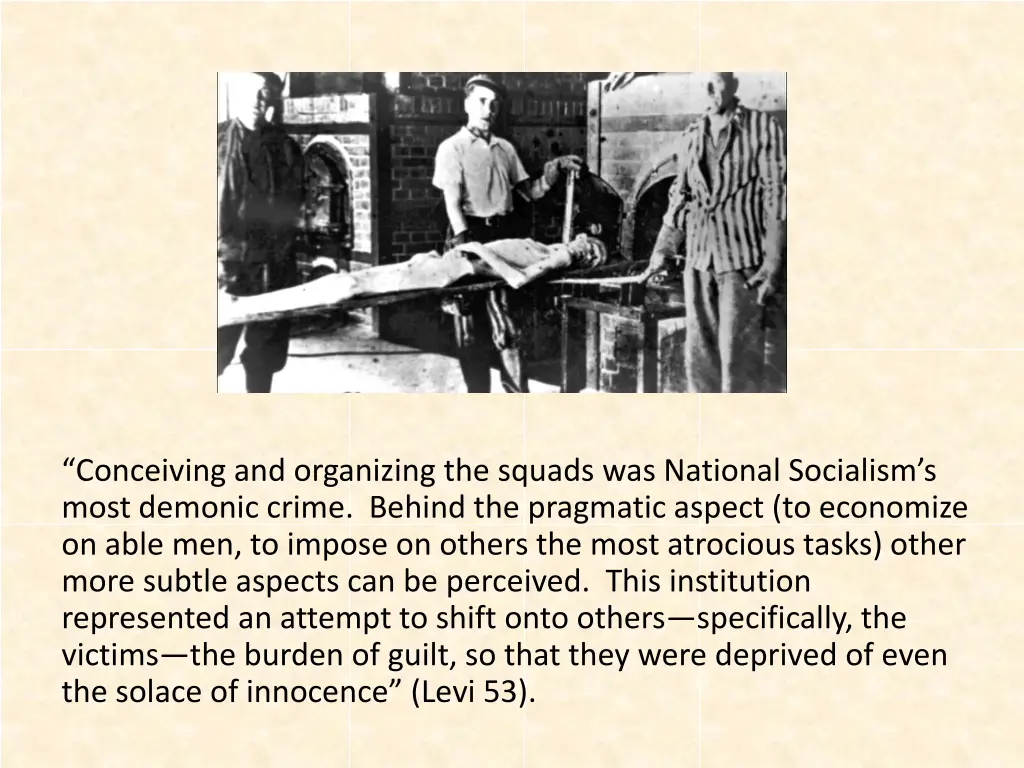 conceiving and organizing the squads was national