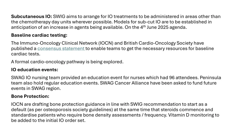 subcutaneous io swig aims to arrange